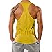 InleaderAesthetic Men's Gym Cotton Beast Muscle Stringer Vest-Yellow-L