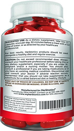 image for Herbtonics Fat Burner for Men and Woman l 120 Veggie Pills Endurance a