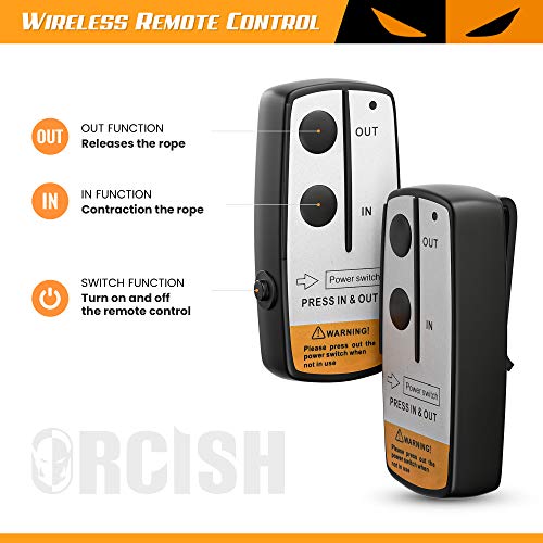 ORCISH New 3500lb Load Capacity Electric Winch 12v Synthetic Rope Winch