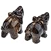 Jovivi 2pcs Natural Tiger Eye Carved Gemstones Elephant Figurine 1.5'' Elephant Statue Animal Crystal Home Room Decorations