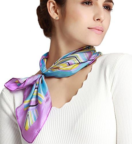 Butterfly Rose Women's Girl's 100% Mulberry Silk Square Scarf 20"x 20"(multi Patterns) (Pattern 13)