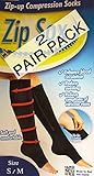Zipper Compression Socks S/M (as seen on TV) "2 Pack" (Black)