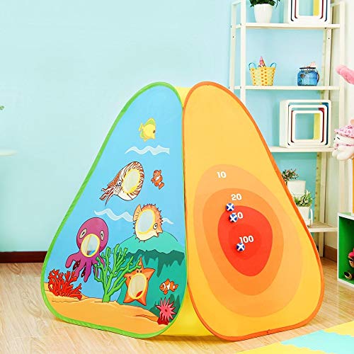 PLAY 10 Kids Pop up Ball Pit Tent with Ball Shooting and Sticky Balls Design,Including 50 Pit Balls and 3 Sticky Balls - Thumbnail 2