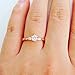 Gieschen Jewelers 'Radiant' 14K Gold-Plated (Rose/White/Yellow) Three-Stone CZ Crystal Ring