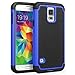 SYONER Galaxy S5 Case, [Shockproof] Hybrid Rubber Dual Layer Armor Defender Protective Case Cover for Samsung Galaxy S5 S V I9600 [Blue/Black]