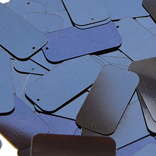 Navy Blue Sequin Long Rectangle 1.5 inch Couture Metallic Loose Paillettes. Made in USA.
