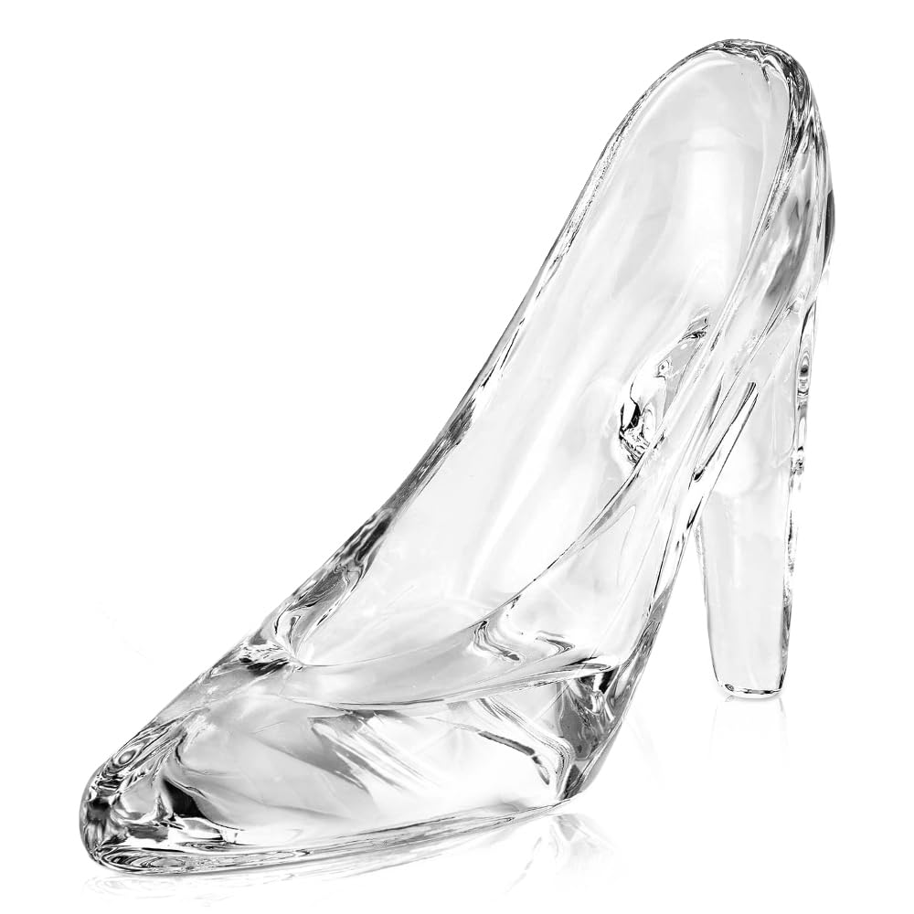 Photo 1 of 1 Pack Glass Slipper, Small Glass Crystal High Heels, Crystal High Heels Shoes for Birthday Decoration Party, Wedding Supplies Decorative Party Decorations, Transparent Decorative Items
