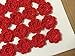 PEPPERLONELY Brand 20PC Red Eight Petals 2 Inch Crocheted Flower Appliques Embellishments