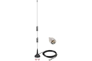 SignalPlus - Police Scanner Antenna for Home, 25-1300MHz VHF UHF GMRS FM, 2m 70cm Ham Mobile Radio Antennas with Magnetic Bas