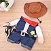 Meihejia Halloween Costume for Cat and Small Dog, Funny Cowboy Costume Hat Suit - L