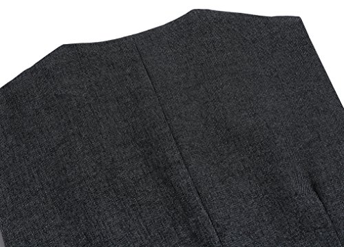 V VOCNI Women's Fully Lined 4 Button V-Neck Economy Dressy Suit Vest Waistcoat