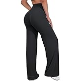VOYJOY Straight Leggings Bottoms Wide Leg Pants for Women 29"/ 31.5"/33"/35" High Waist Stretch Casual Sweatpants