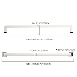 9BUILD 6 Pack 15 Inch Cabinet Handles Brushed Satin