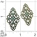 40 PCS Flower Connector Charms Collection - Antique Gold Silver Bronze Patina Colors Lozenge Rhombus Filigree Metal Pendants for Jewelry Making DIY Findings (HM58)