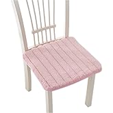 BOAOYIGE Plush Chair Cushion 2 Pack Soft Warm Non-Slip Lightweight Thin Seat Cover Solid Color Fashion Home Office Dining Room Indoor Comfortable Chair Pads Pink