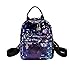 NEW! ZOMUSARGirls Shining Sequin Bling Mini Backpack Leather Purse Women Backpack Leather Cross Body Bag (Blue)