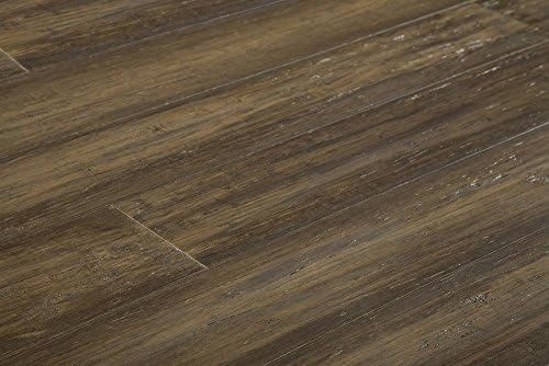 Yanchi Bamboo Flooring - Handscraped Strand Woven Collection 72" x 5 3/5" x 9/16" - Antique Brass