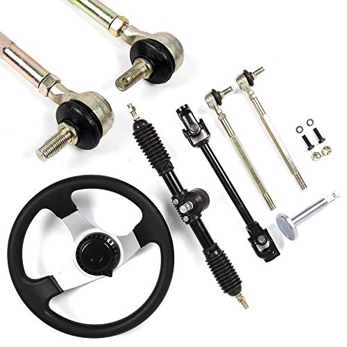 110cc Steering Wheel Assembly Go Kart ATV Tie Rod Rack Adjustable Shaft Kit US Shipment