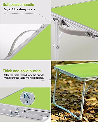 Yaheetech Foldable Laptop Table/Breakfast Serving Bed Tray/Portable Mini Picnic Table with Inner Storage Space and Soft Handle for Sofa Couch Floor (Green)