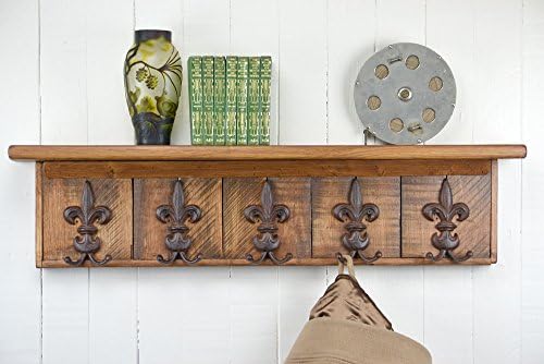 Alpine Craft Works Wooden Coat Rack/Wall Mount (CR02-36-BRN-FLEUR)