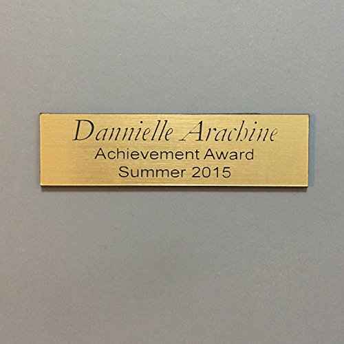 Office Nameplate Desktop or Wall Mount Custom Engraved Sign Select Your Size and Color - Brushed Gold / Black Letters - 2"H x 8"W