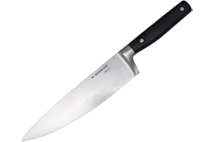 Cook's Knife, Recycled Stainless Steel Blade, Full Tang Construction, Black Handle, Satin Finish, 19 cm