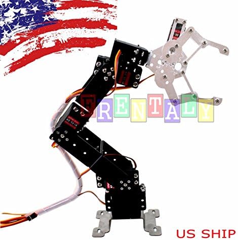 Frentaly Programmable Aluminium Robot Arm Mechanical Robot Clamp Claw 20kg Servo Gripper DIY Arduino Mounted Assembly