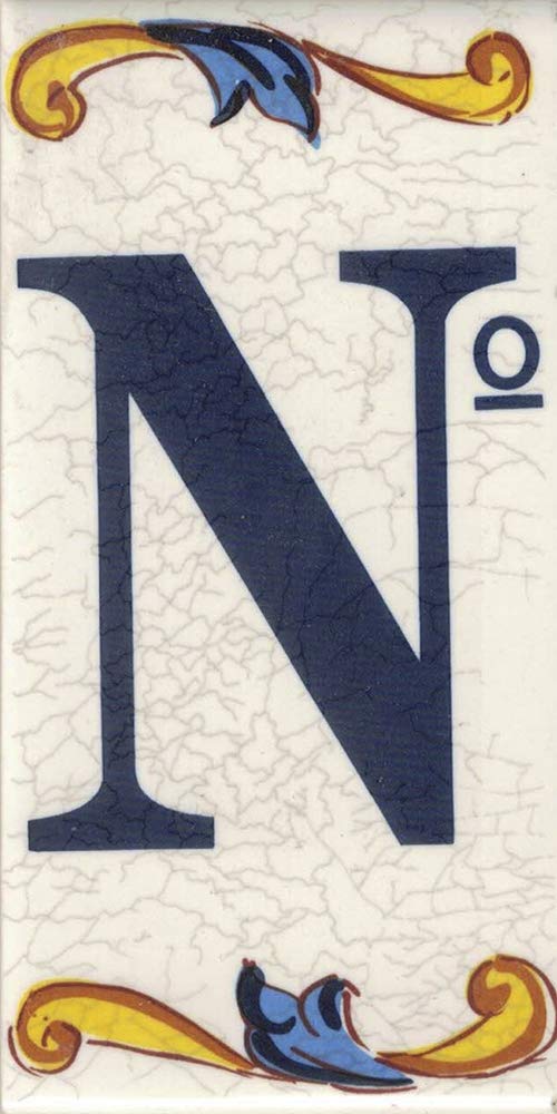 House Number. Address Numbers & plaques. House Signs. Door Numbers. Ceramic Letters and Numbers. Design “Craquelé” (Symbol "Nº")