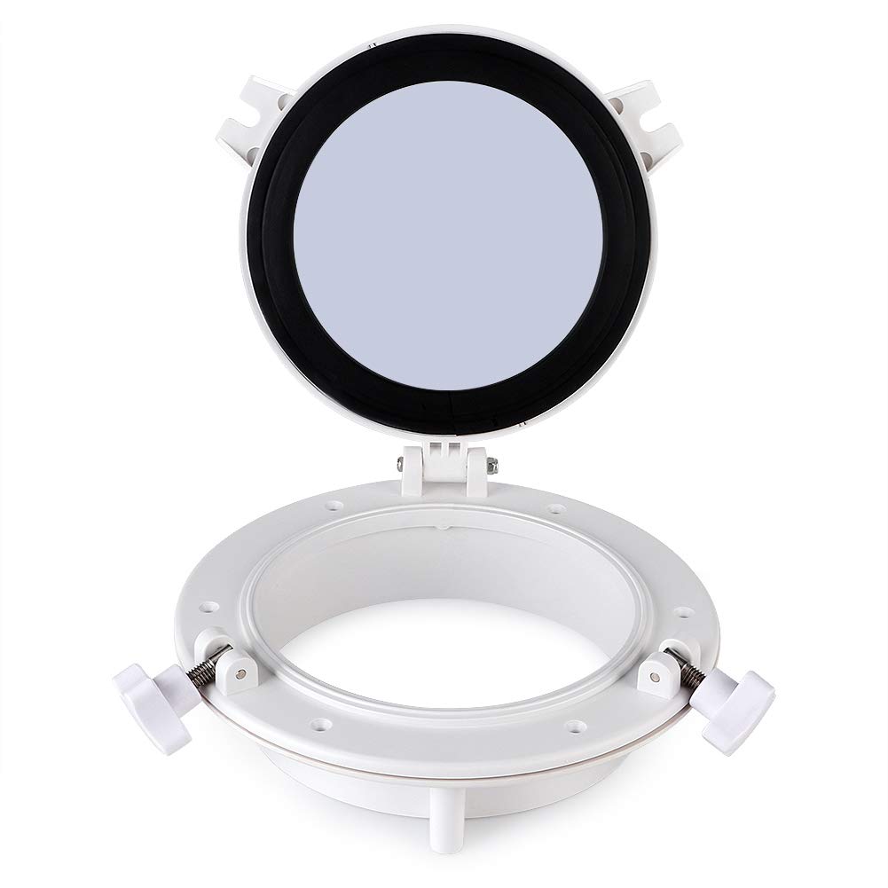 Window Port Hole Glass, Stainless Steel Fittings ABS Material Porthole Window Window with Polished 316 Stainless Steel Accessory for Yachts and Motorhomes