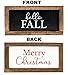 Cam n Honey Reversible Hello Fall | Merry Christmas Rustic Wood Sign | Farmhouse Home Thanksgiving and Holiday Decor | Farmhouse Wall Decor Signs for Fall