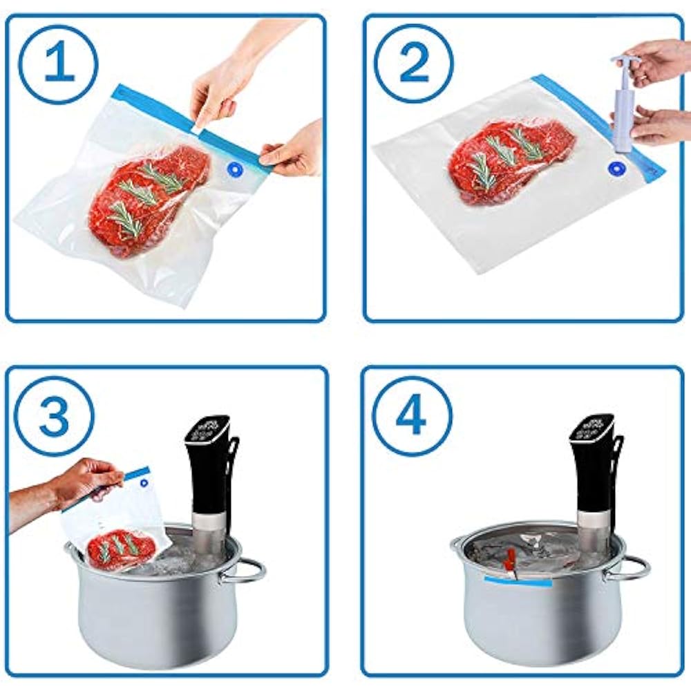 Sous Vide Bags BPA Free Reusable Kit For Anova And Joule Cookers,30