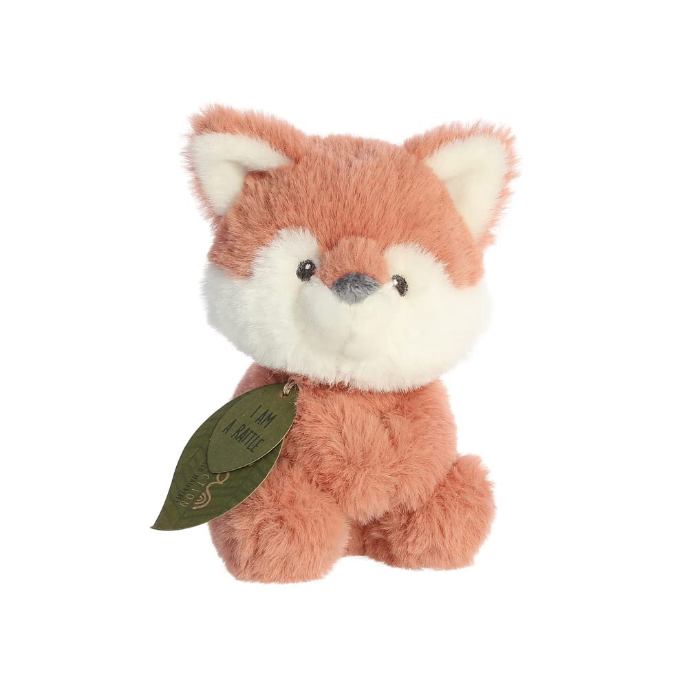 Aurora, 23365, ebba Baby Eco Francis Fox Kit Rattle, 6In, Recycled Soft Toy, Brown, 8.89 cm x 8.89 cm x 12.7 cm