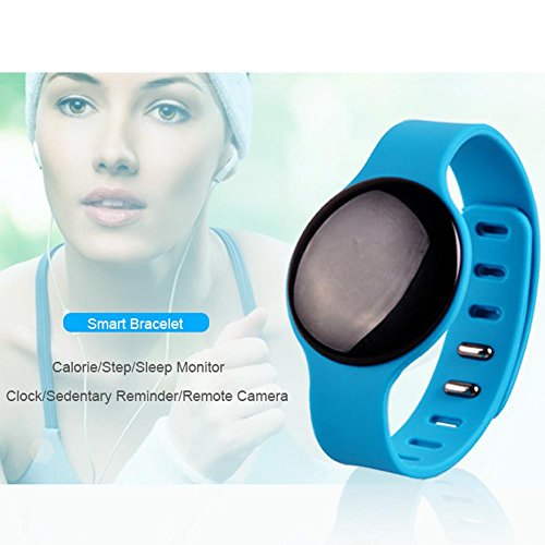 L@YC Fitness Tracker Waterproof Activity Pedometer Wristband Sleep Monitor Bluetooth 4.0 Smart Bracelet for Android iOS Phones, Blue