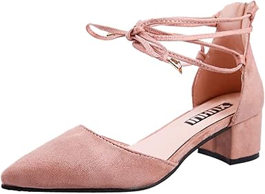 lace up block heel pumps