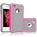 Tekcoo Compatible for iPhone 5S Case/iPhone SE Case/iPhone 5 Case, [Tmajor Series] [Rose/Grey] Shock Absorbing Hybrid Defender Rugged Cover Skin Shell Hard Plastic Outer & Rubber Silicone Inner