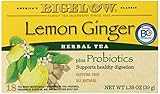 Bigelow Lemon Ginger Herb Plus Probiotics Tea - Caffeine Free - 18 Individually Wrapped Tea Bags