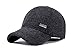YAKER Men's Winter Warm Woolen Peaked Baseball Cap Hat with Earmuffs Metal Buckle (C Black)