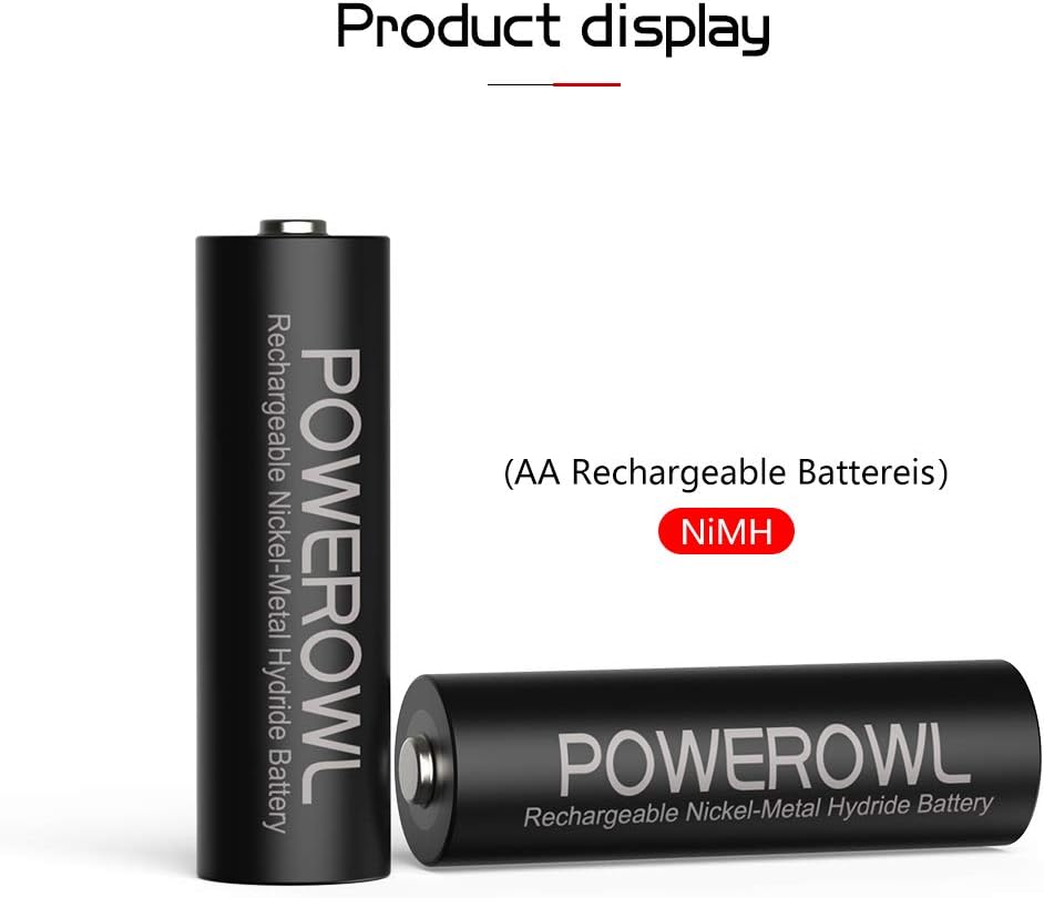 POWEROWL Rechargeable AA Batteries, 2800mAh High Capacity Double A Batteries 1.2V NiMH Low Self Discharge (Pack of 12): Home Audio & Theater