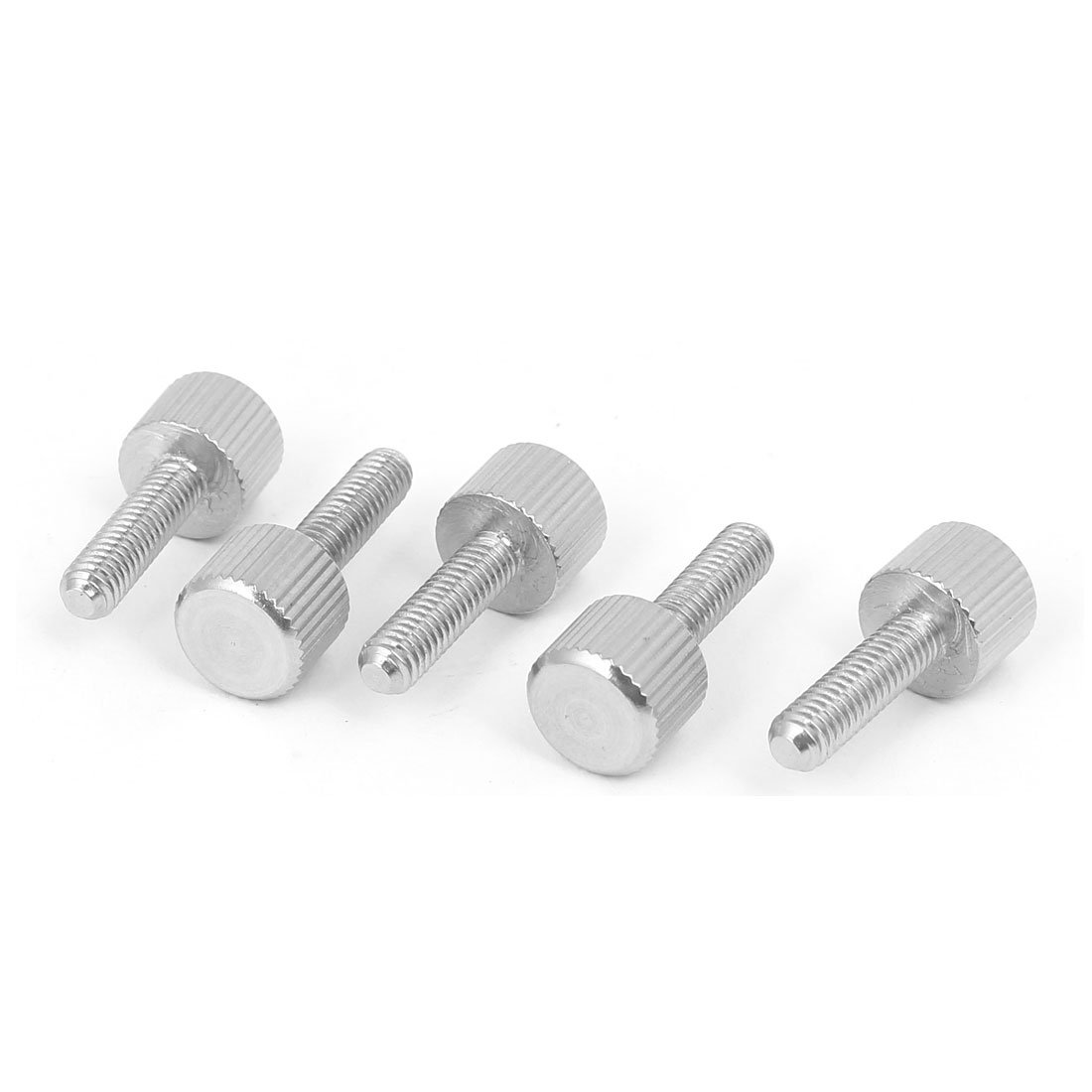 sourcingmap Computer PC Case M4 x 14mm Stainless Steel Flat Head Knurled Thumb Screw 5pcs