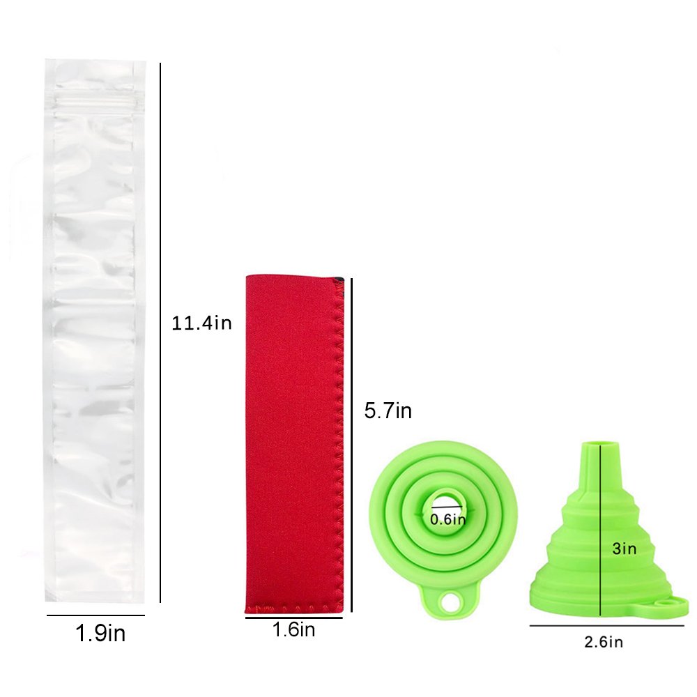 Ohomr 150pcs Popsicle Mold Bags with 5 Free Popsicle Holder and Folding Funnel for Freezing DIY Ice Candy Fruit Juice Snack Yogurt Pop Pouch