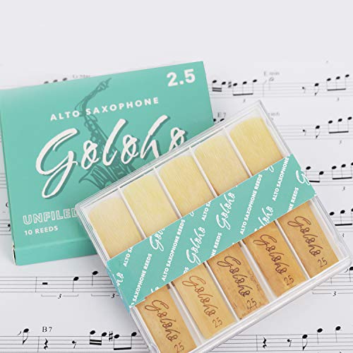 GOLOHO Alto Saxophone Reeds for Alto Sax Strength 2.5, Unfiled, Box of 10 - Thumbnail 5