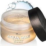 Aqua Hair Wax Styling Gel – Anti Frizz Combo Size Water Based Pomade Jar 8.5 oz - For All Hair Types