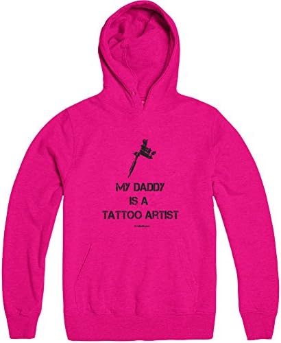 Kid's Rudechix My Daddy Is A Tattoo Artist Hoodie Pink 4-5 yr