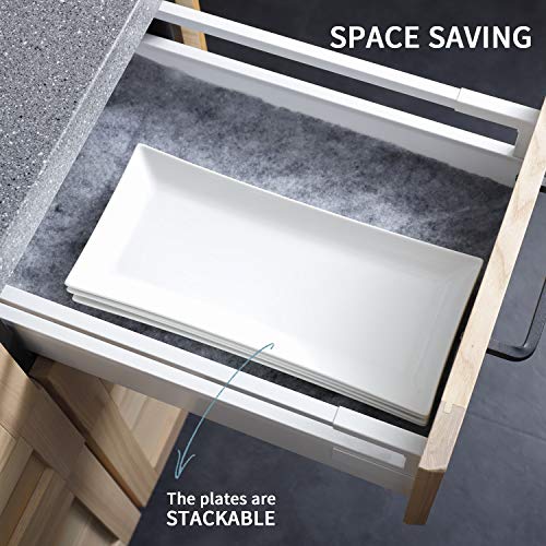 image for Sweese 704.101 14 Inch White Rectangular Plates, Serving Platters for 