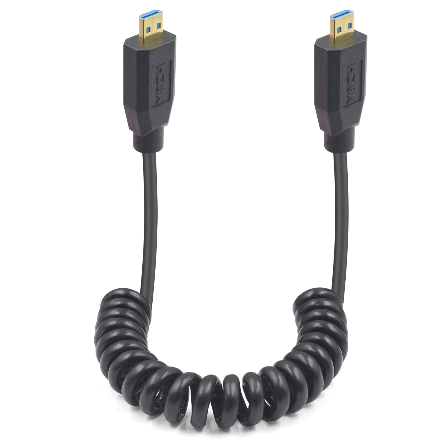 Duttek 8K Coiled Micro HDMI to Micro HDMI 2.1 Cable, 48Gbps Extreme Thin Micro HDMI Male to Male Coiled Cable for HDTVs, Camcorders, Game Players and Any Other Device with a Micro HDMI Port-1.2M