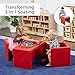 ECR4Kids Tri-Me 3-in-1 Cube Chair, Portable Indoor/Outdoor Play Seat or Table for Kids and Toddlers, Red