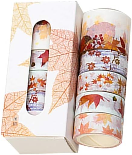 Mrsalontek Creative Washi Tapes, 5 Rolls/Set Cute Fruit Flower Leaf Pattern DIY Paper Adhesive Decorative Sticker for Scrapbook Album 1