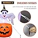AerWo 4.7ft Halloween Inflatables Blow Up Yard Decorations, Upgraded Ghost on Pumpkin with LED Lights for Halloween Decorations Outdoor