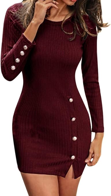 sweater dress with buttons on the side