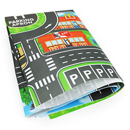 Rurah Parking Lot Roadmap Map Children Play Car City Map Non Woven Fabrics With Route Parking Lot Street For Kids Playing Toy Vehicles